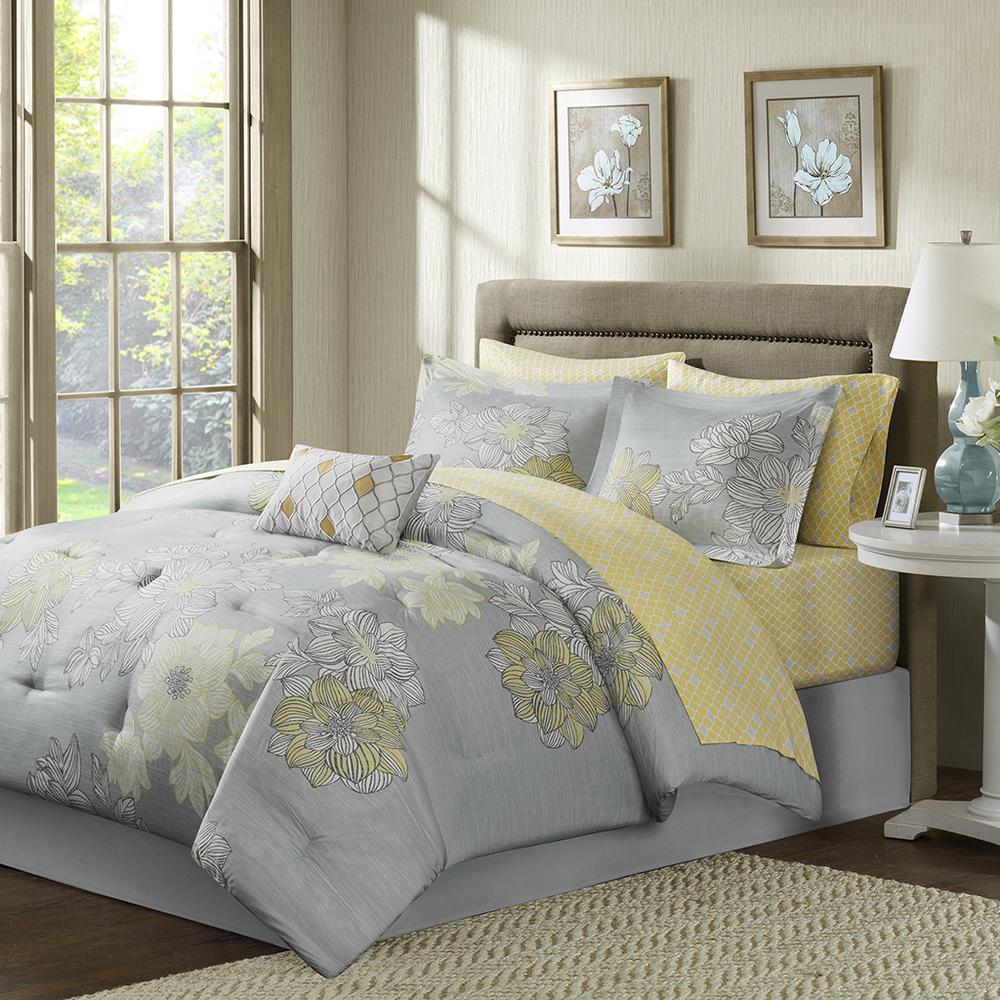 100% Polyester Microfiber Printed 9pcs Comforter Set,MPE10-041. Picture 1