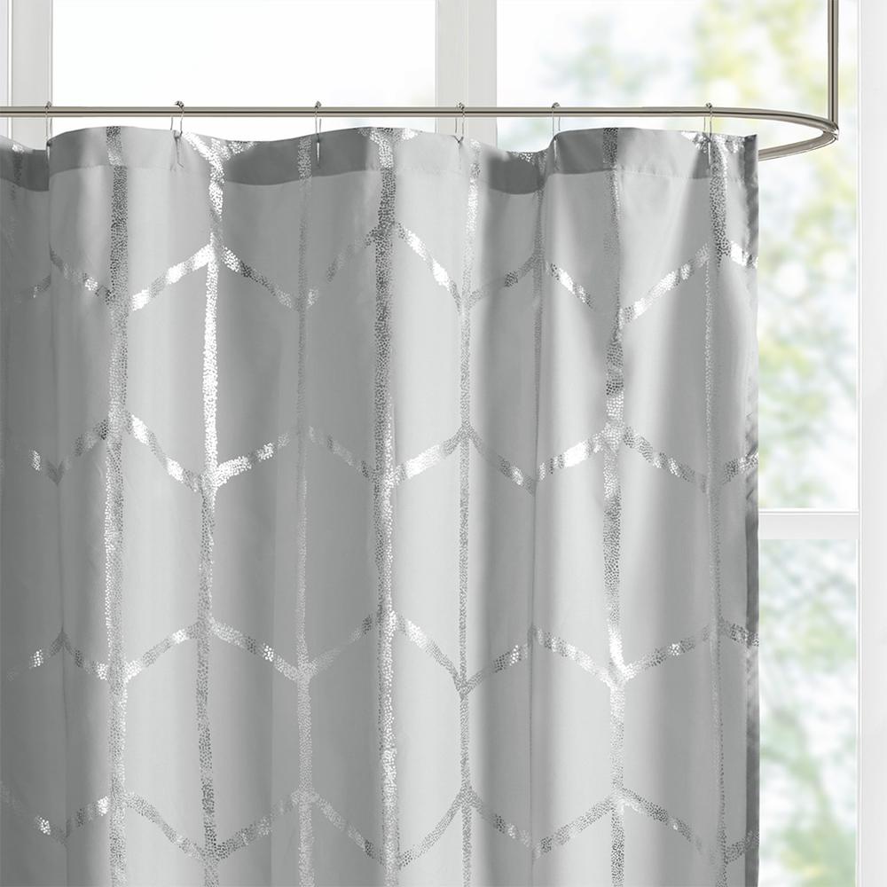 Printed Metallic Shower Curtain. Picture 3