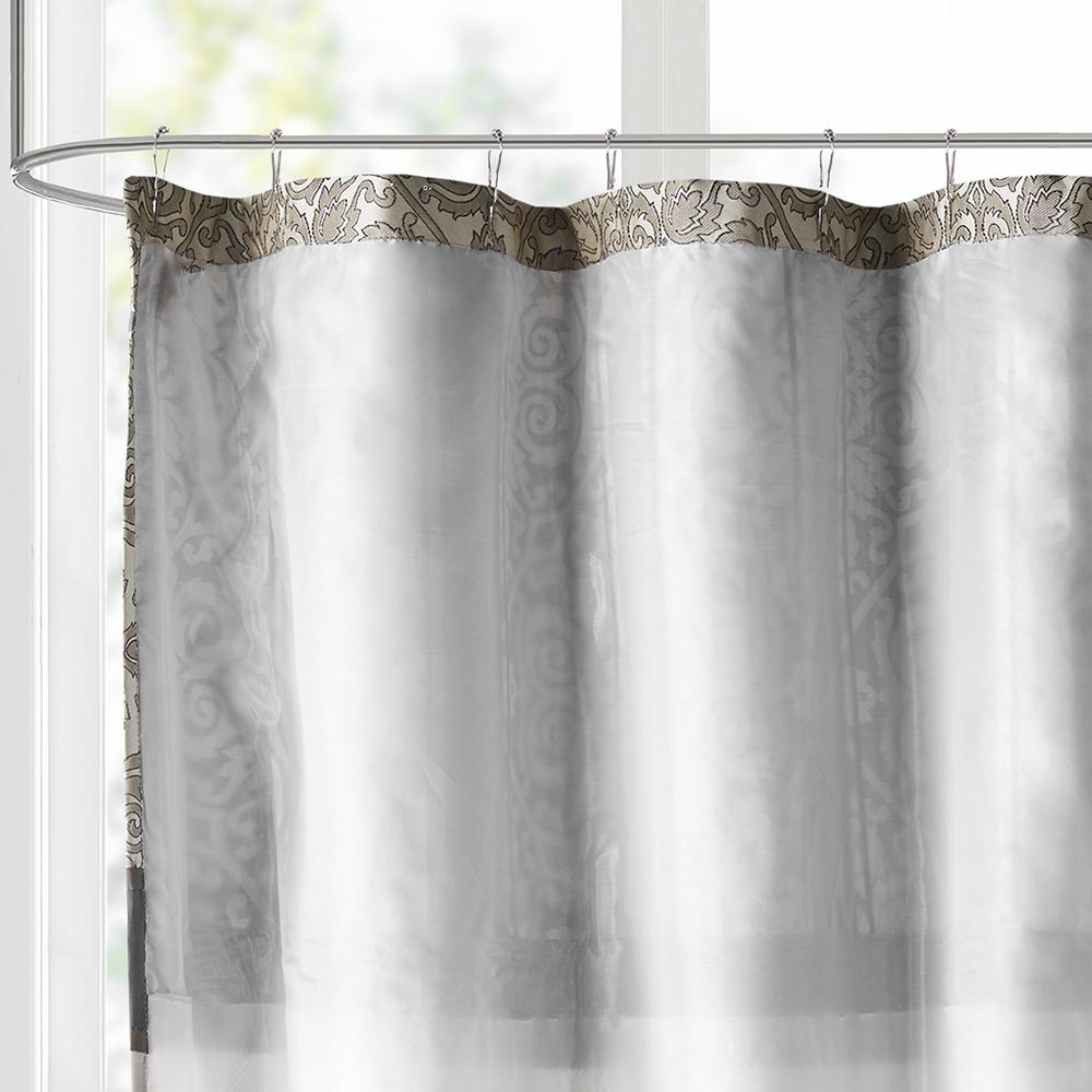 Embroidered Shower Curtain. Picture 1