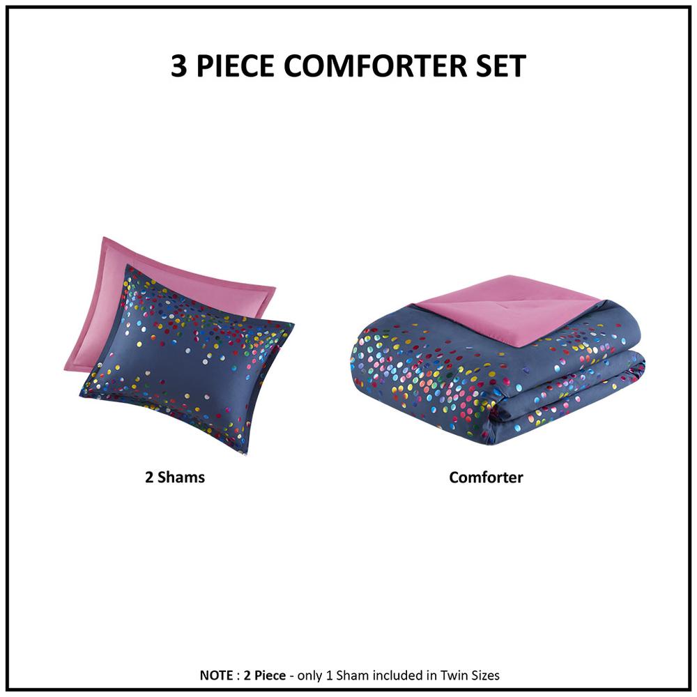 Rainbow Iridescent Metallic Dot Comforter Set. Picture 2