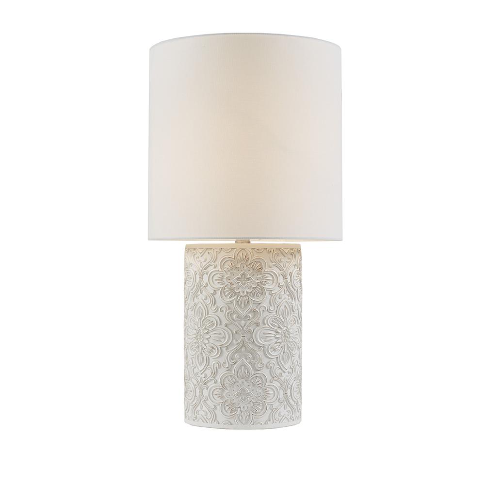 Embossed Floral Resin Table Lamp. Picture 2