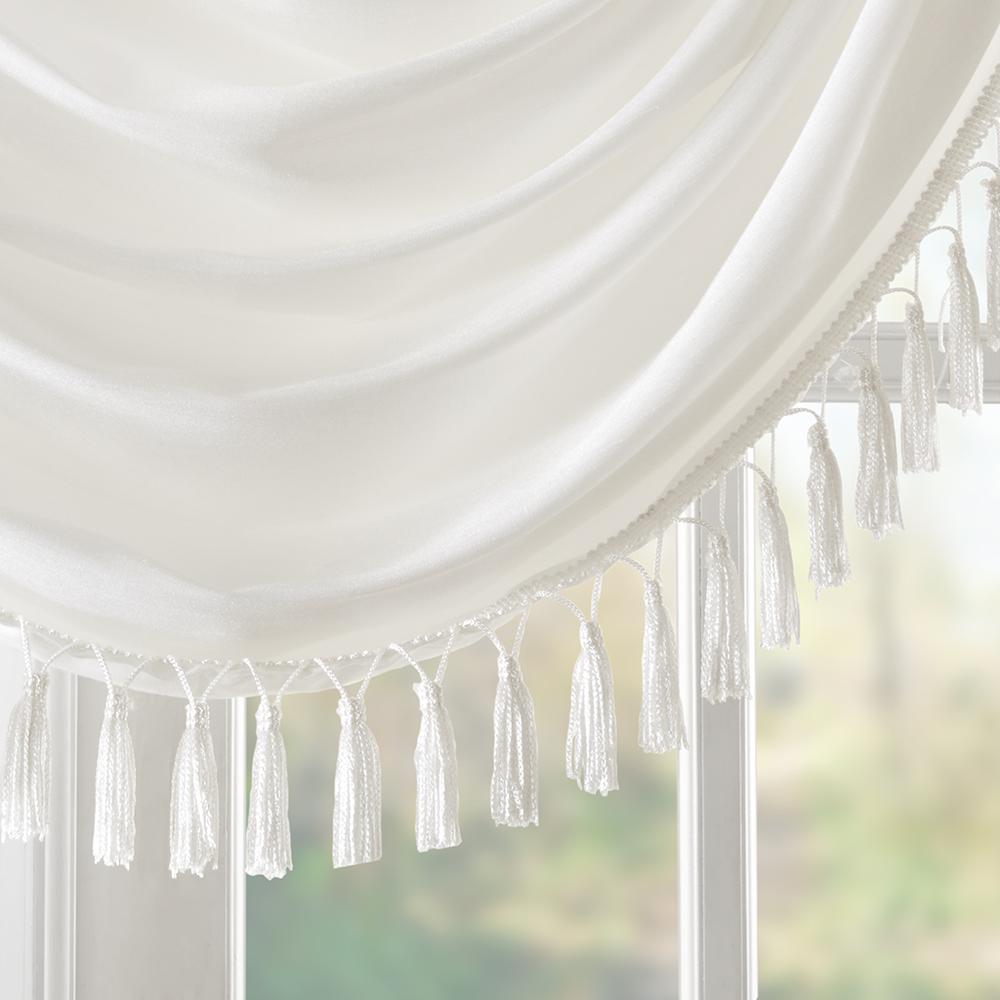 Faux Silk Waterfall Embellished Valance. Picture 1
