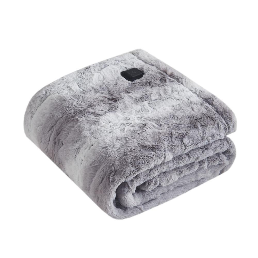 Faux Fur Heated Wrap with Built-in Controller. Picture 4