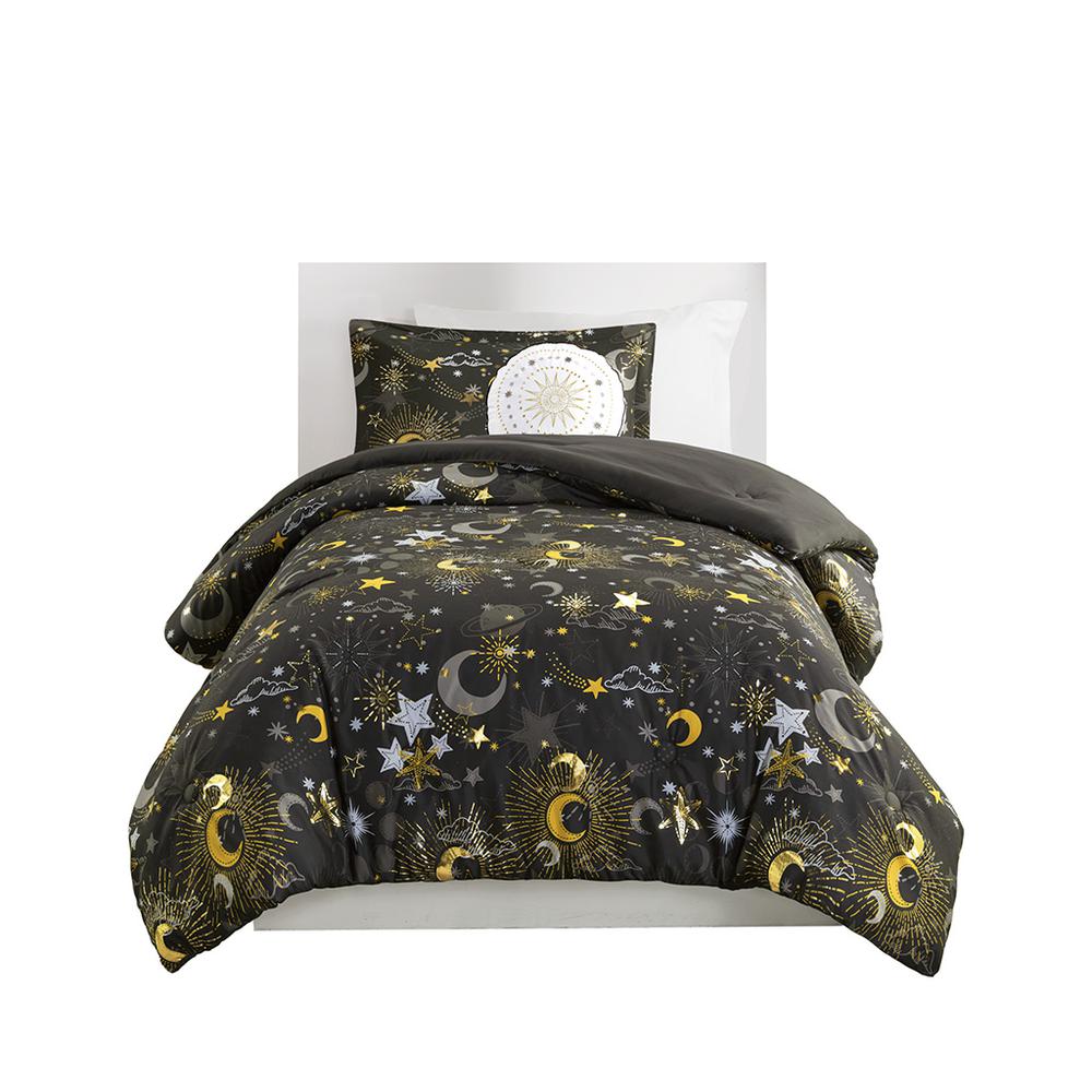 Starry Sky Metallic Comforter Set with Throw Pillow. Picture 2