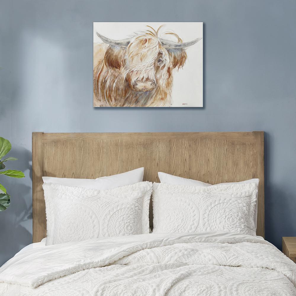 Hand Embellished Highland Bull Canvas Wall Art. Picture 3