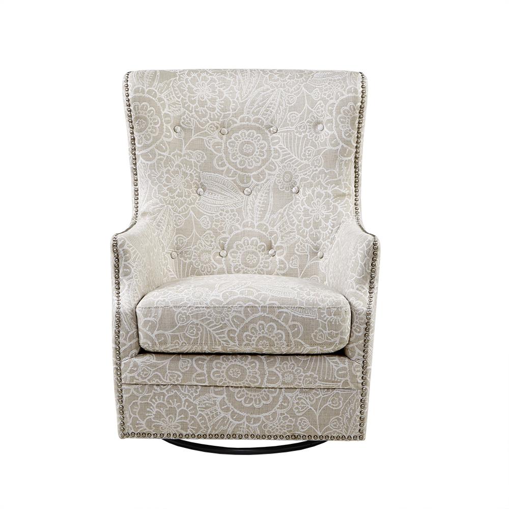 Cream Swivel Glider Chair, Belen Kox. Picture 2