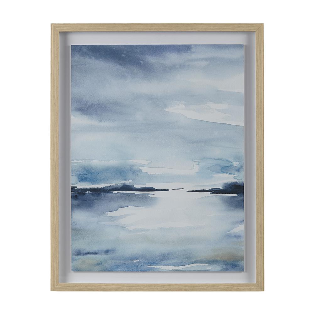 Framed Glass and Single Matted Abstract Landscape Coastal Wall Art. Picture 4