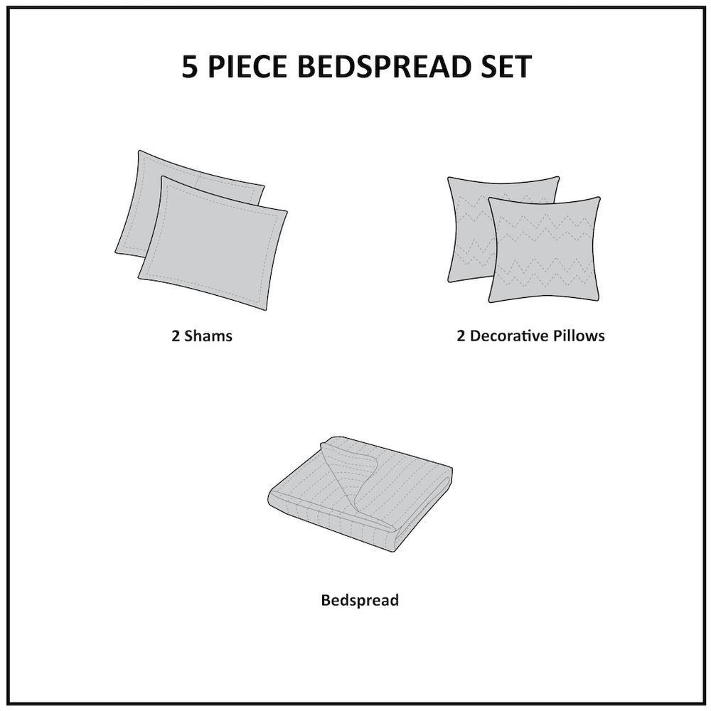 5 Piece Reversible Bedspread Set. Picture 1