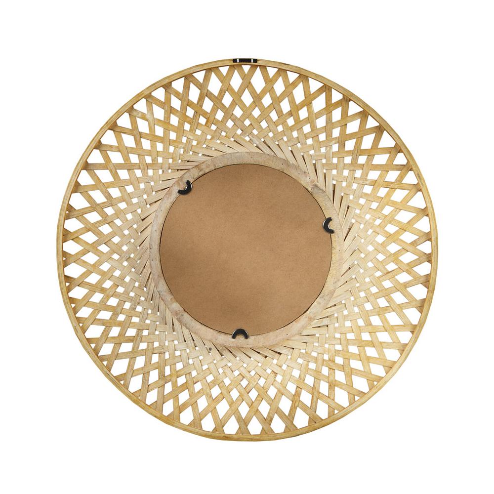 Round Bamboo Wall Decor Mirror. Picture 3