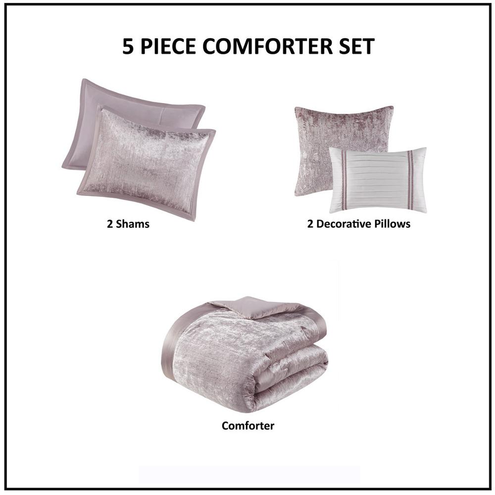 5 Piece Crinkle Velvet Comforter Set. Picture 3
