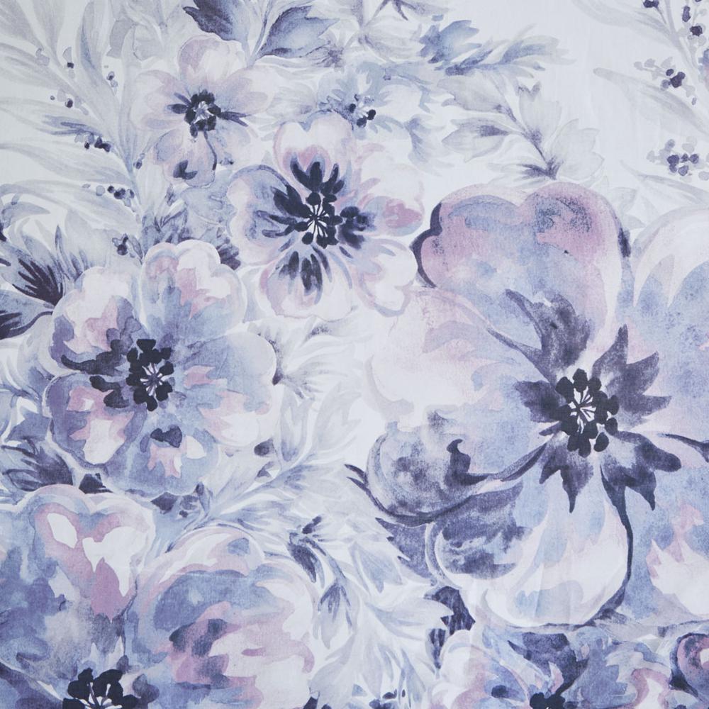Purple Watercolor Floral Printed Shower Curtain, Belen Kox. Picture 1