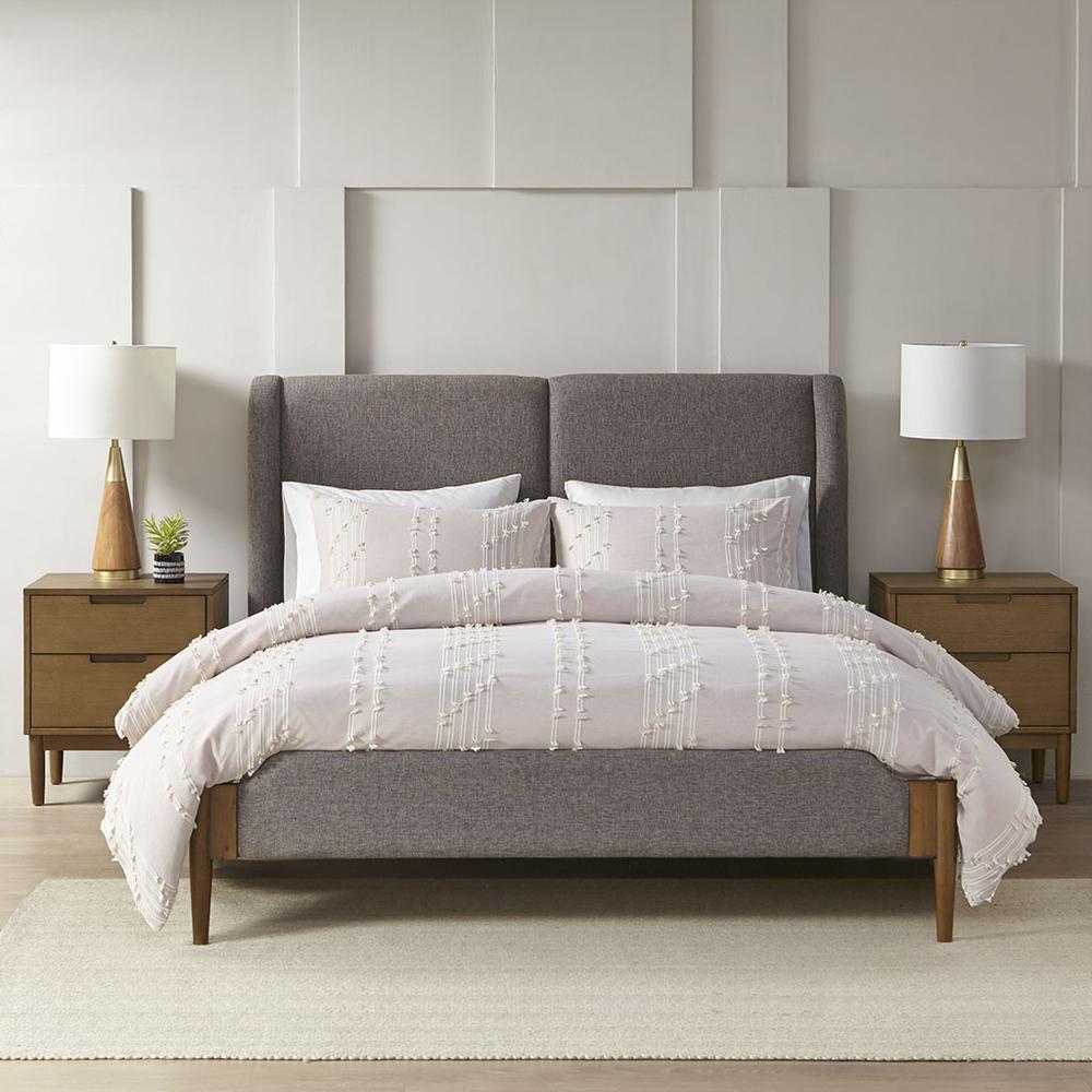 Mallory Brown Multi King Size Upholstered Bed, Belen Kox. Picture 1