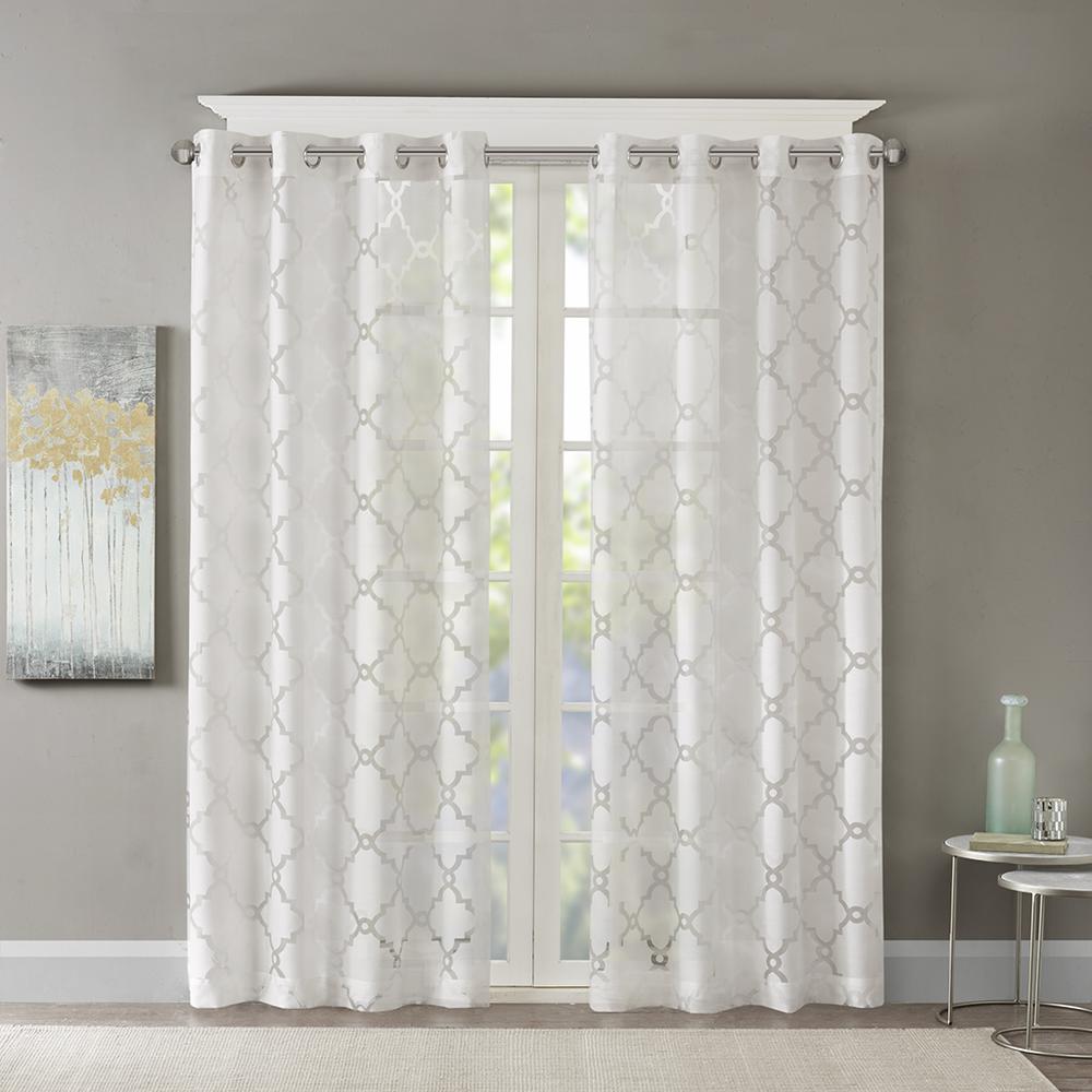 Fretwork Burnout Sheer Curtain Panel. Picture 3