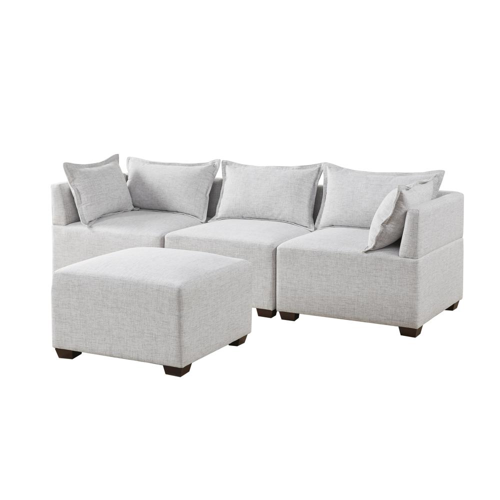 4-Piece Modular Sofa with Ottoman. Picture 4