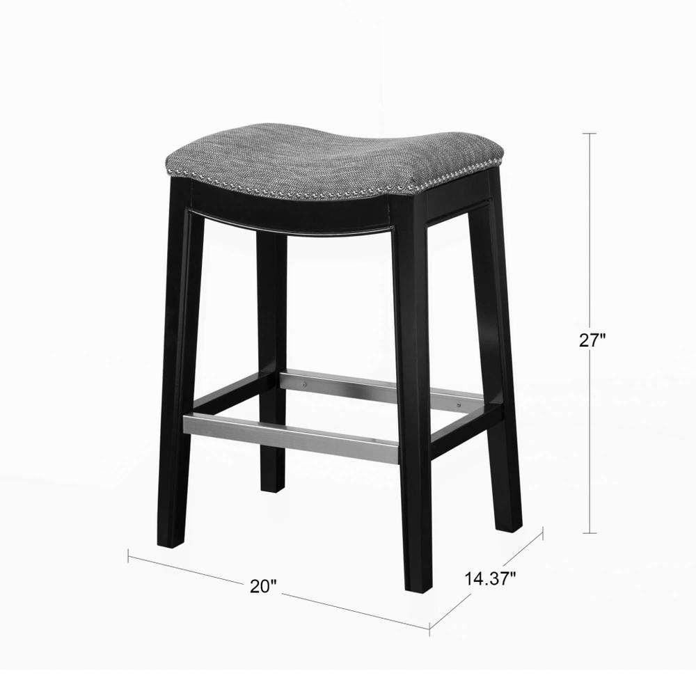 Belfast Saddle Counter Stool, Grey. The main picture.