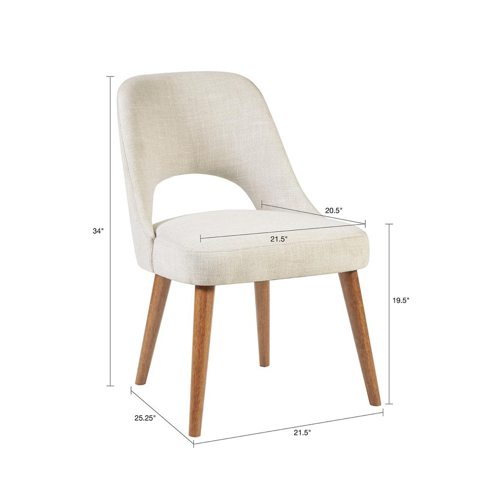 Belen Kox Dining Side Chair (Set Of 2) with solid wood frame Cream. Picture 9