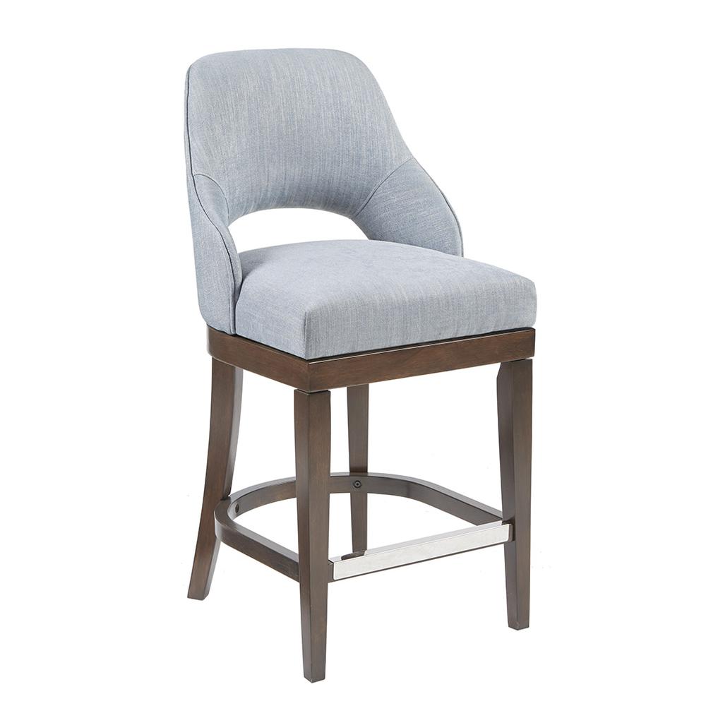 Jillian Counter Stool with Swivel Seat, Blue. Picture 1