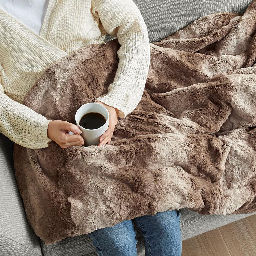 100 Polyester Zuri Fur Weighted Blanket Tan