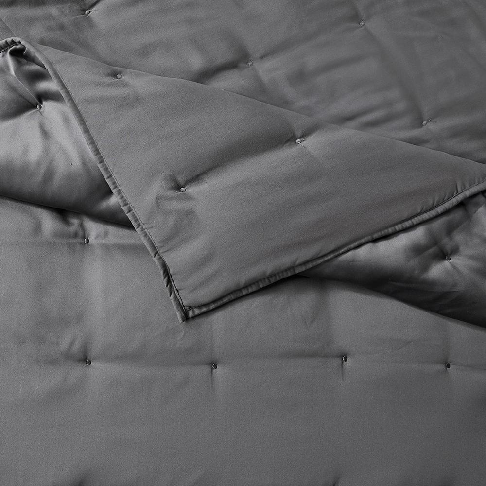 100% Polyester Charmeuse Solid Quilt Mini Set Grey BR9144409622-23. Picture 4