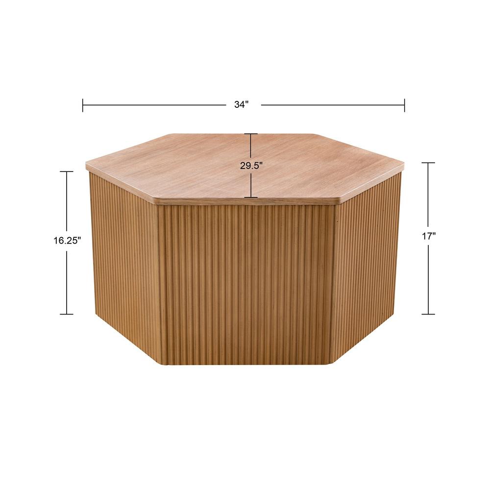 Fluted Hexagon Coffee Table. Picture 2