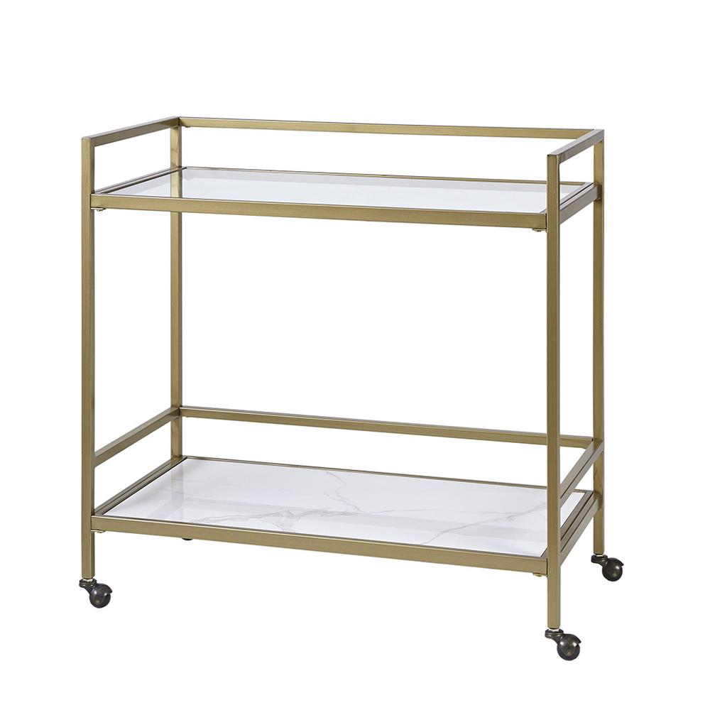 Two Tier Bar Cart on Wheels. Picture 5