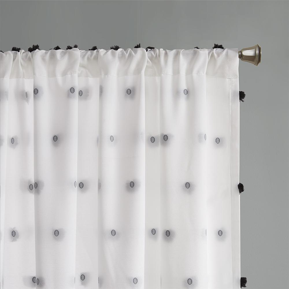 Pom Pom Embellished Curtain Panel. Picture 2
