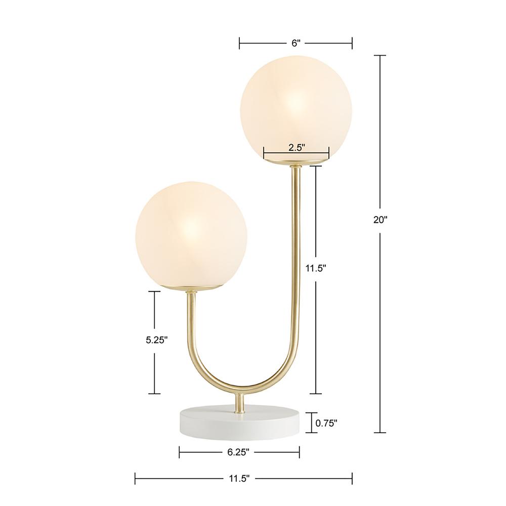 Metal 2-Light Globe Table Lamp. Picture 1