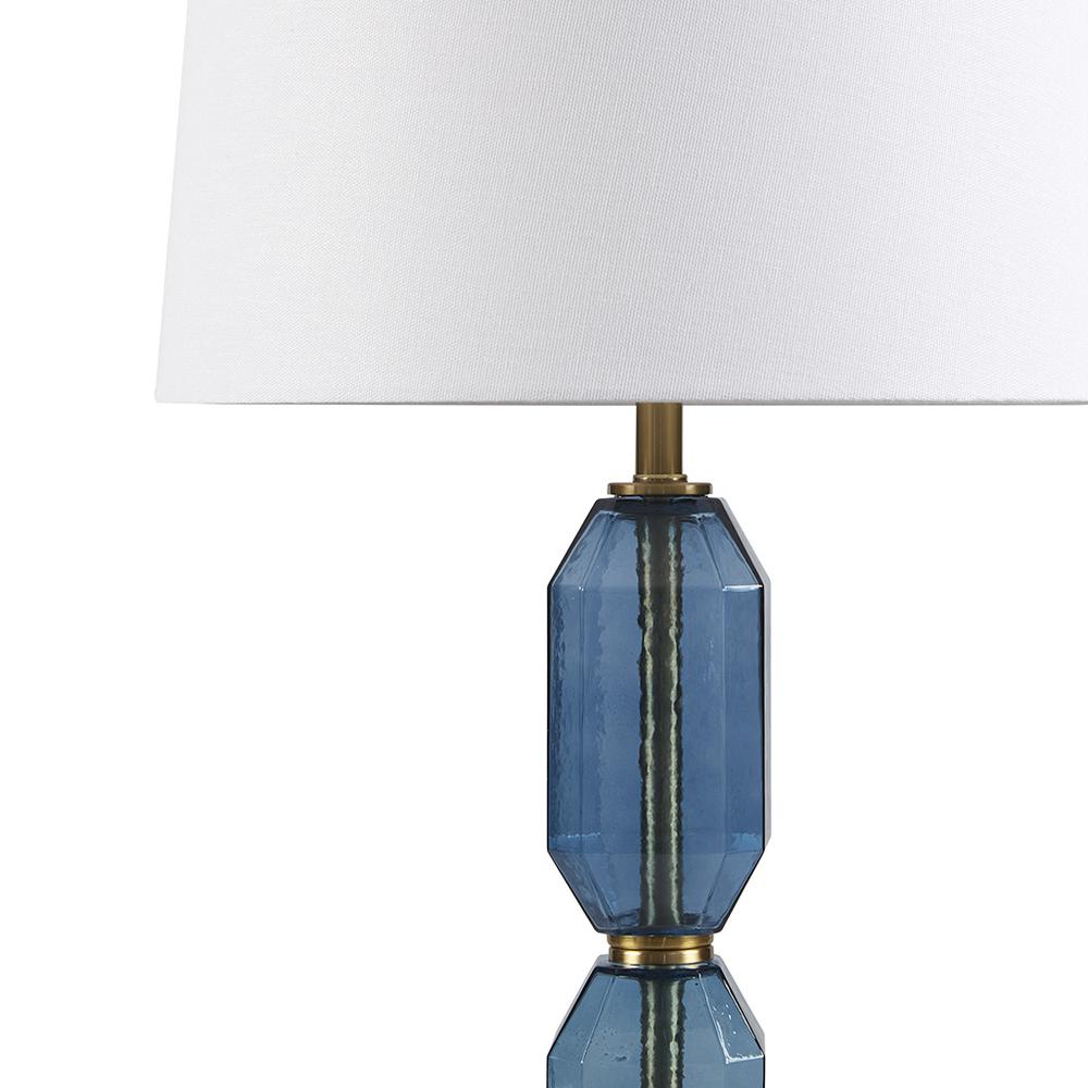 Faceted Blue Glass Table Lamp. Picture 3