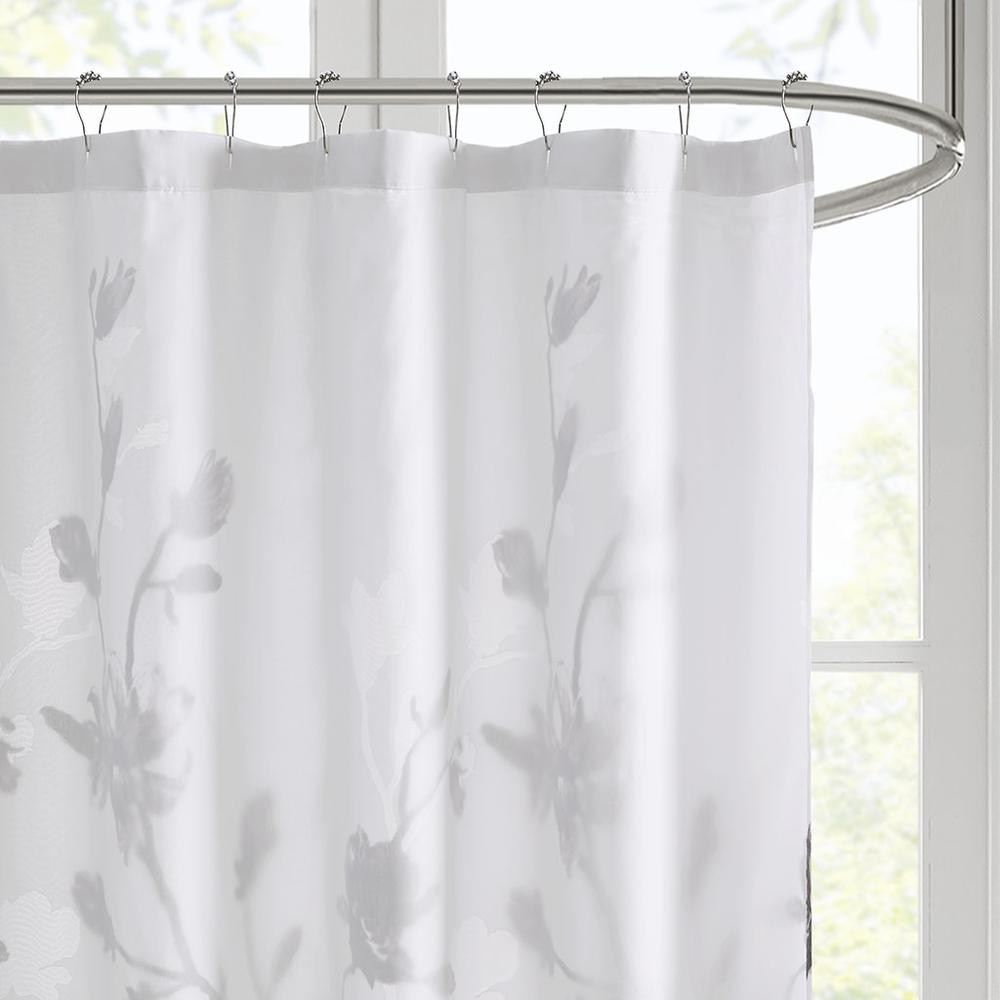 Floral Printed Burnout Shower Curtain. Picture 5
