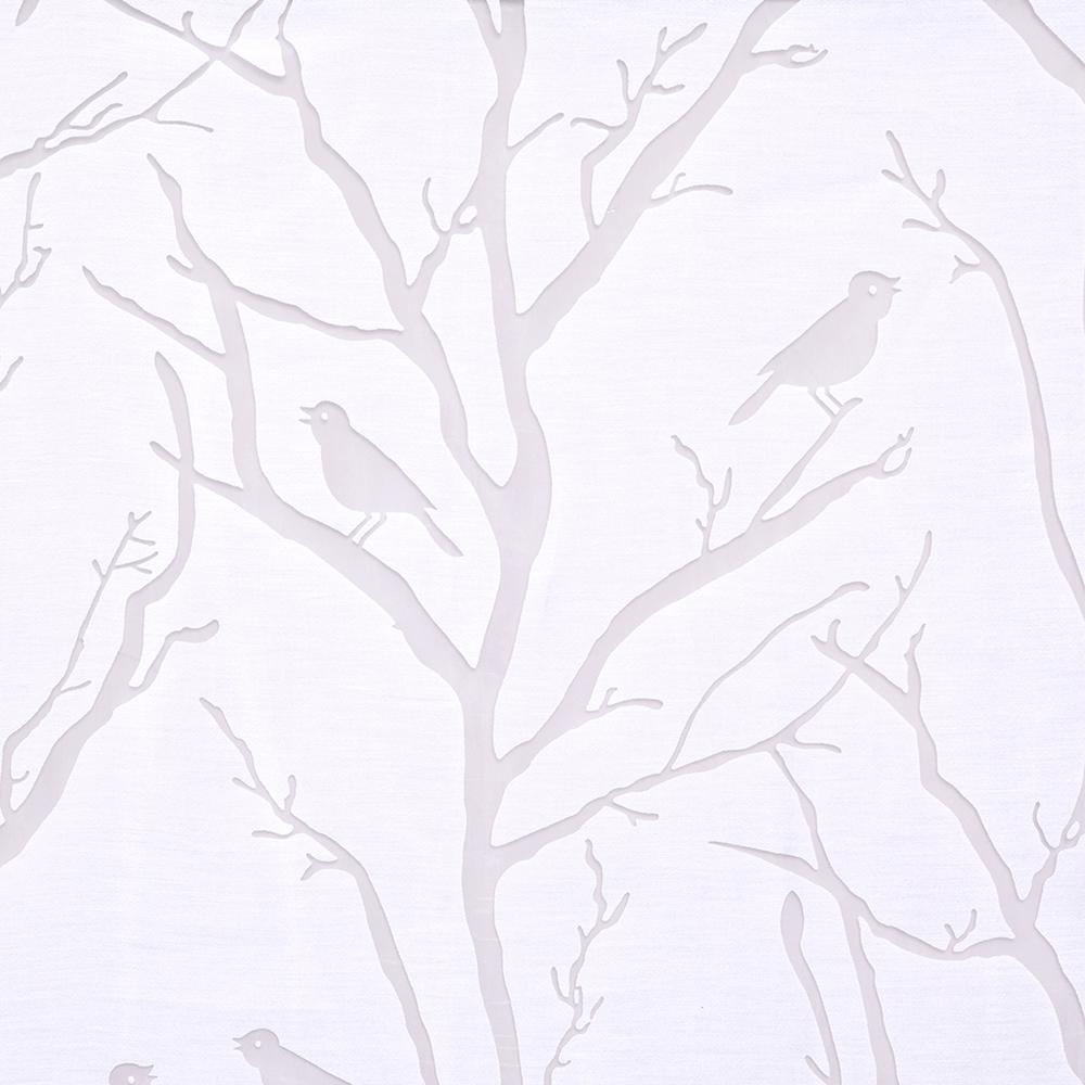 Grommet Top Sheer Bird on Branches Burnout Window Curtain. Picture 2