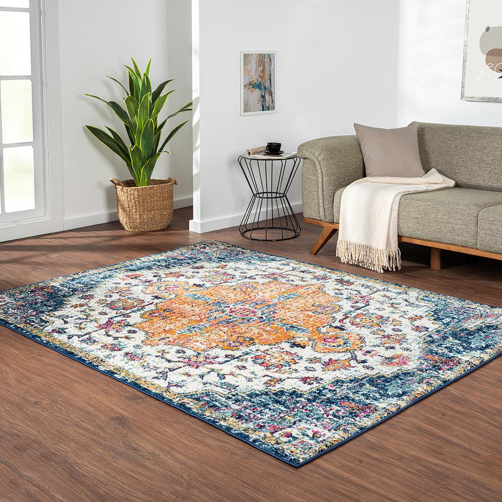 Boho Medallion Woven Area Rug. Picture 4