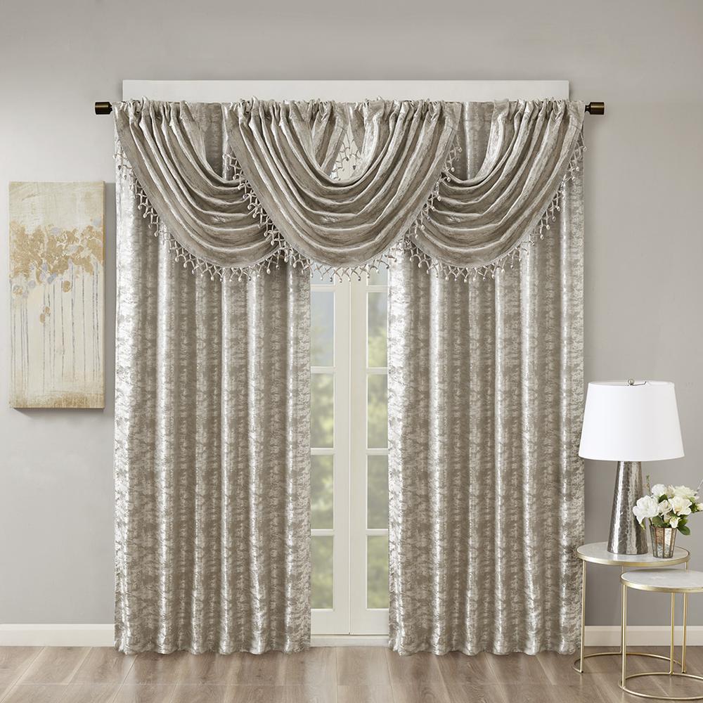 100% Polyester Jacquard Total Blackout Valance w/ BO lining. Picture 8