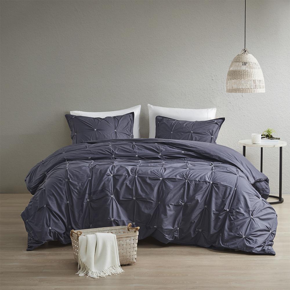 3 Piece Elastic Embroidered Cotton Comforter Set. Picture 5