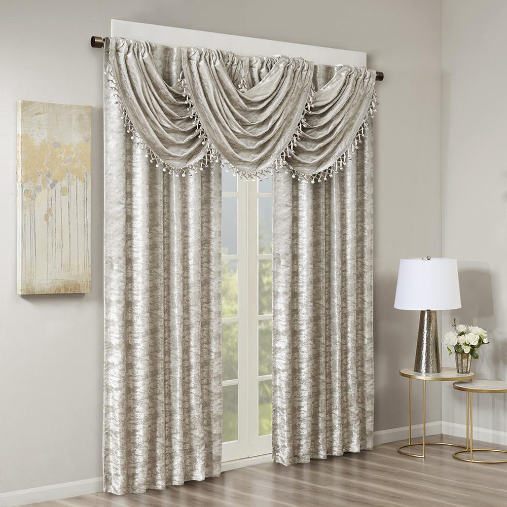 100% Polyester Jacquard Total Blackout Valance w/ BO lining. Picture 9