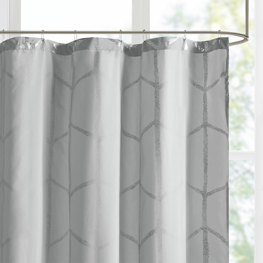 Printed Metallic Shower Curtain. Picture 2