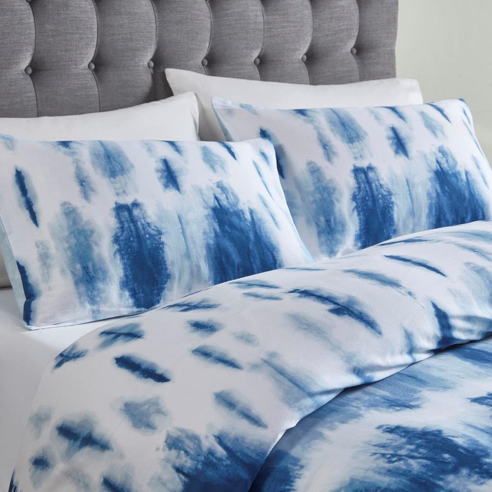 100% Cotton Printed Comforter Set, Blue. Picture 3