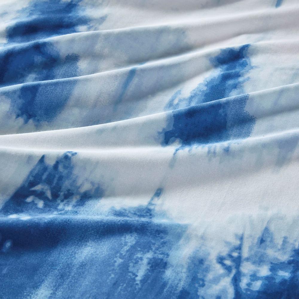 100% Cotton Printed Duvet Cover Set - Blue. Picture 4