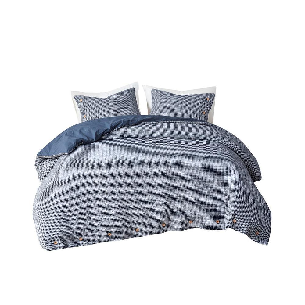 50% Cotton 50% Bamboo Comforter Cover Set W/Removable Insert, Blue. The main picture.