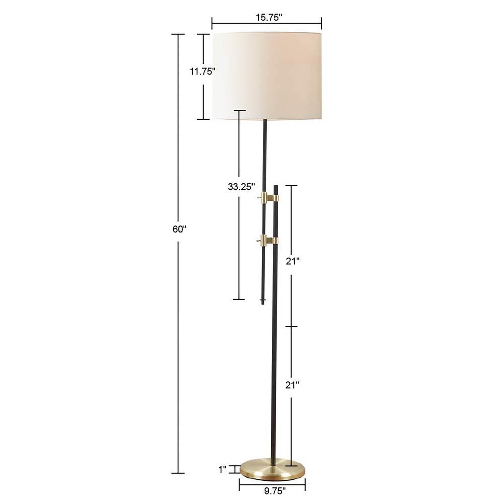 Asymmetrical Adjustable Height Metal Floor Lamp. Picture 3