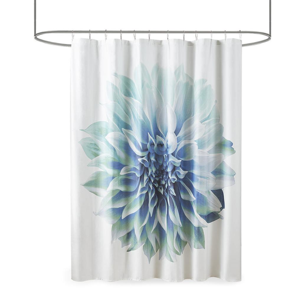 Printed Floral Cotton Shower Curtain. Picture 2