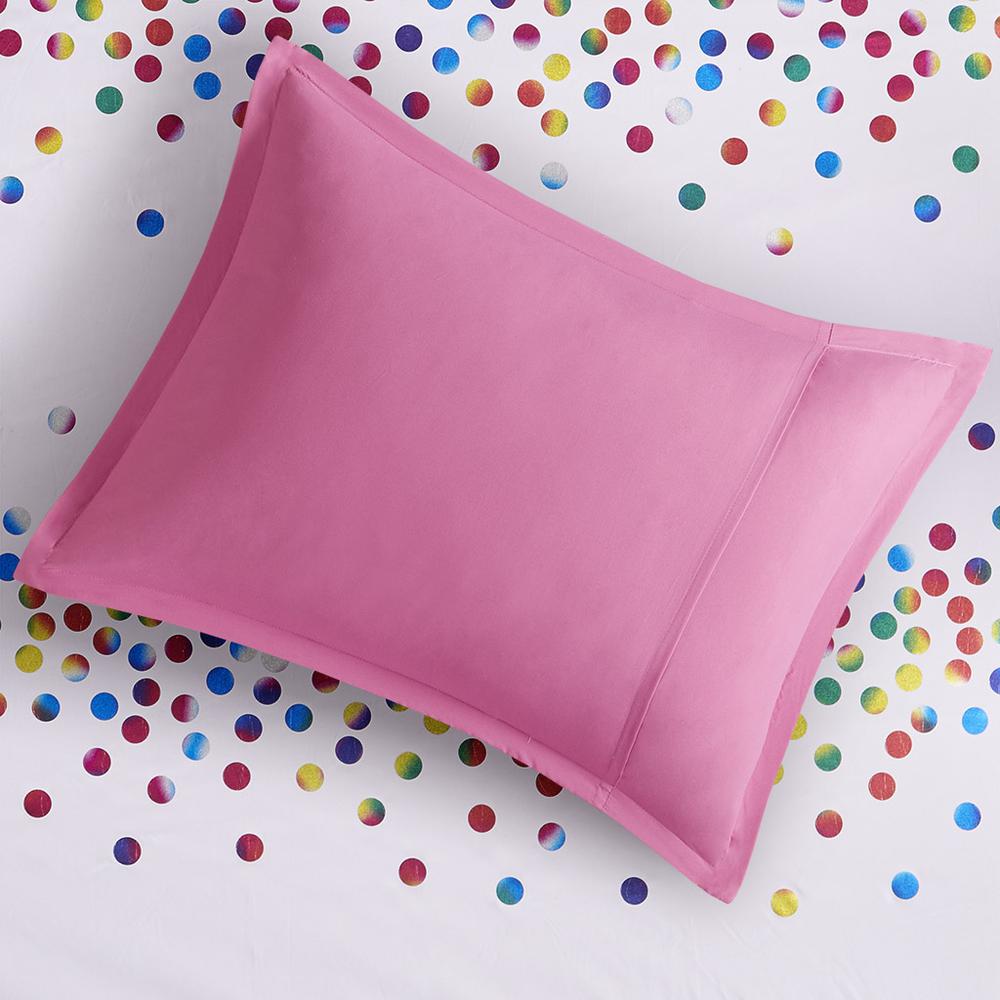 Rainbow Iridescent Metallic Dot Comforter Set. Picture 5