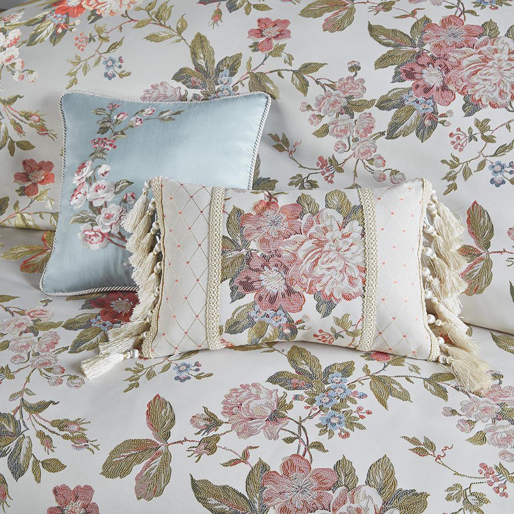 8 Piece Floral Jacquard Comforter Set. Picture 3