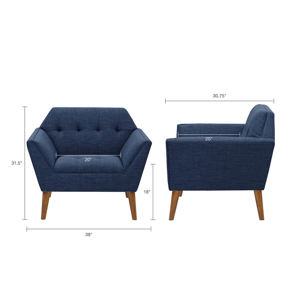 Newport Mid Century Blue Lounge Chair, Belen Kox. Picture 1