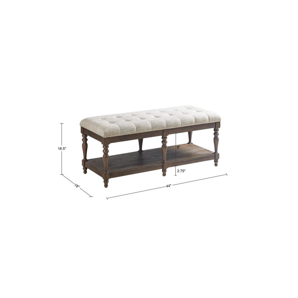 Tufted Accent Bench with Shelf. Picture 5
