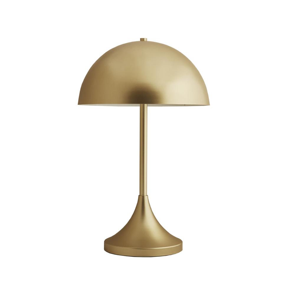Dome-Shaped 2-Light Metal Table Lamp. Picture 5