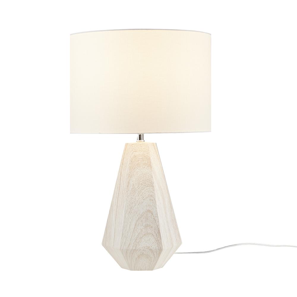 23" Resin Table Lamp with Faux Wood Texture. Picture 3