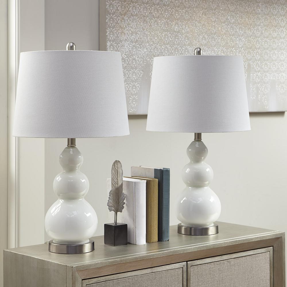 Curved Glass Table Lamp, Set of 2. Picture 4