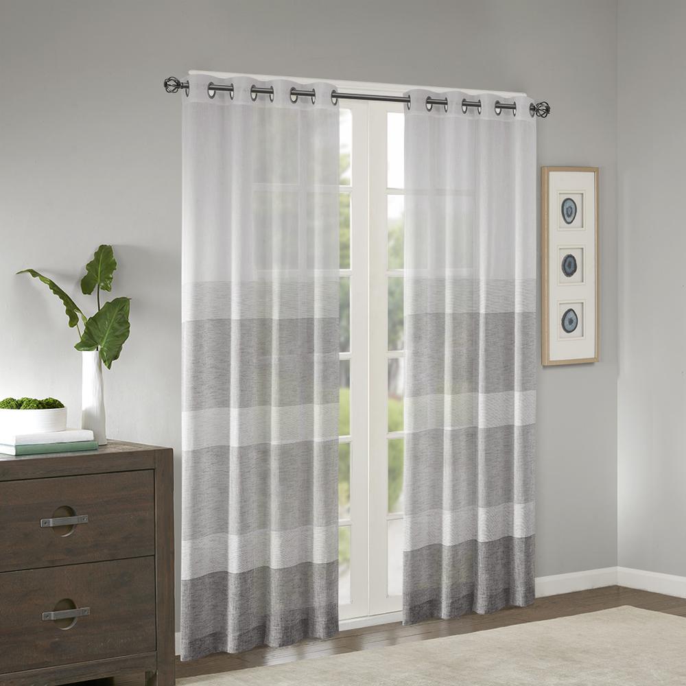 Woven Faux Linen Striped Window Sheer,MP40-4599. Picture 10