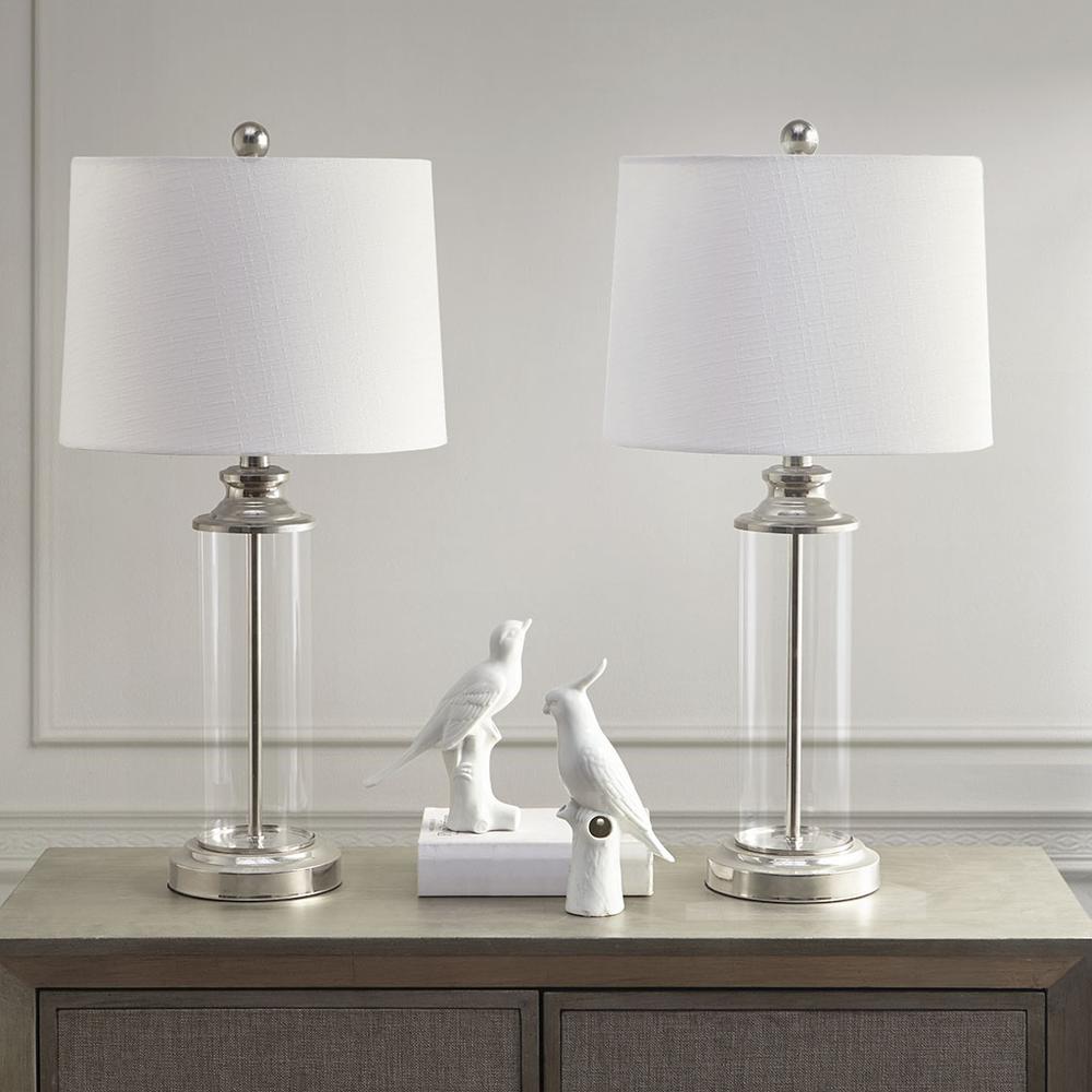 Glass Cylinder Table Lamp Set of 2. Picture 4