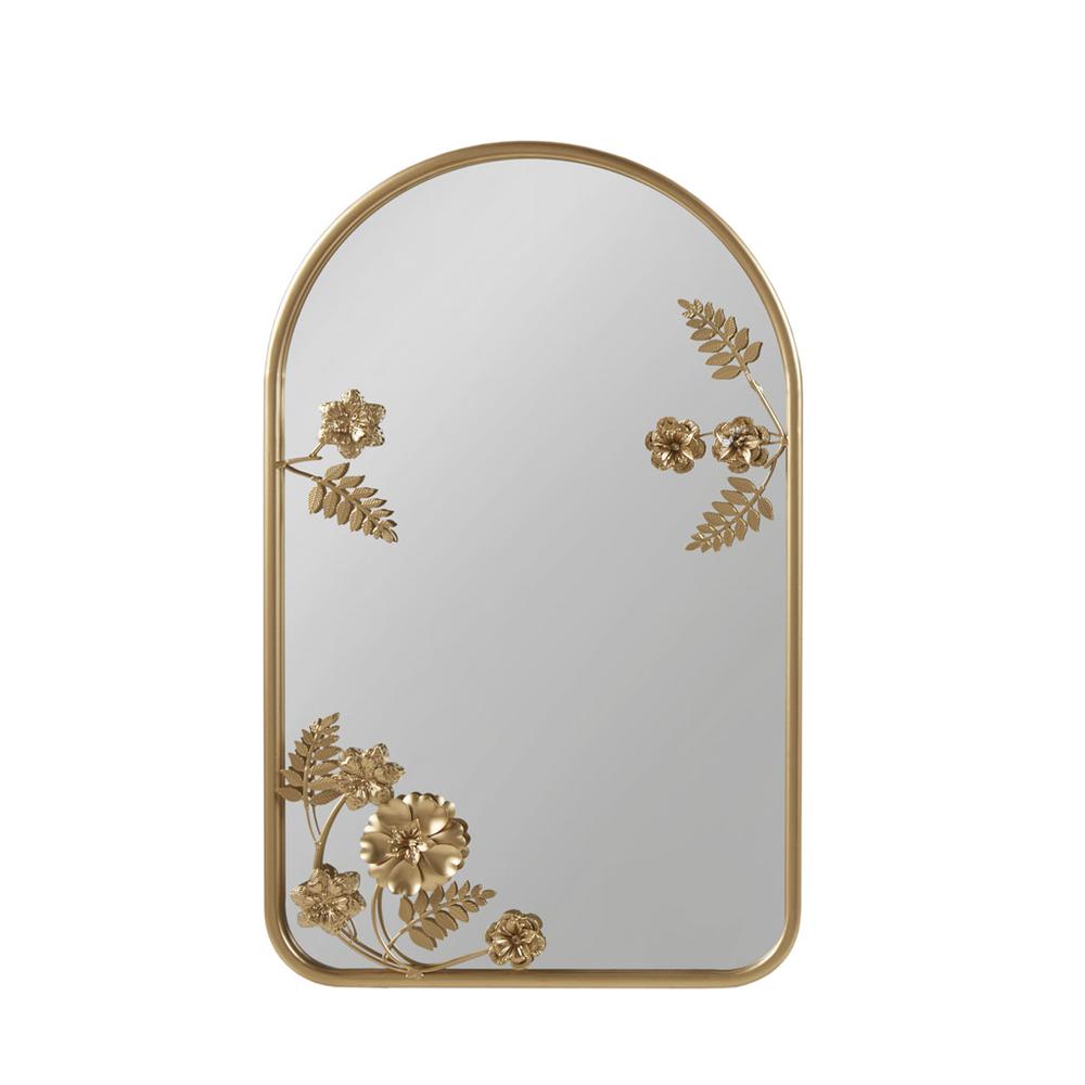 Arched Metal Floral Wall Mirror. Picture 4